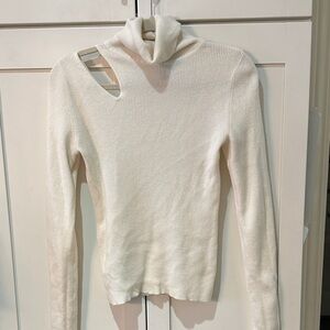 Cashmere Cream Sweater with Unique Cutout